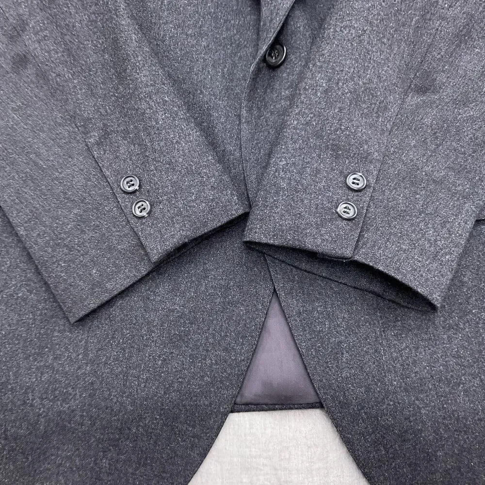 Jos A Bank Blazer Men 42 Gray‎ Flannel Wool Premier Classic Career Union USA VTG